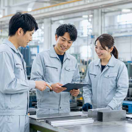 朝礼・作業確認の様子